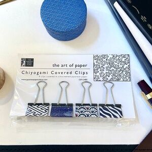 Clips with Japanese Silkscreened Paper